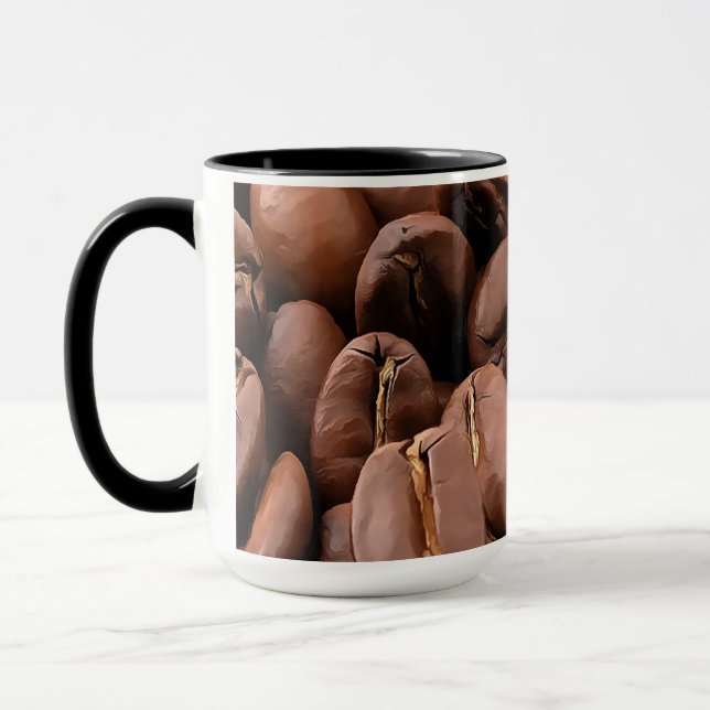 Artistic Roasted Coffee Beans Mug (Left)