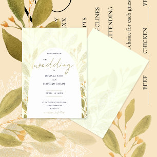 Artistic Romantic Green Tea Watercolor Invitation