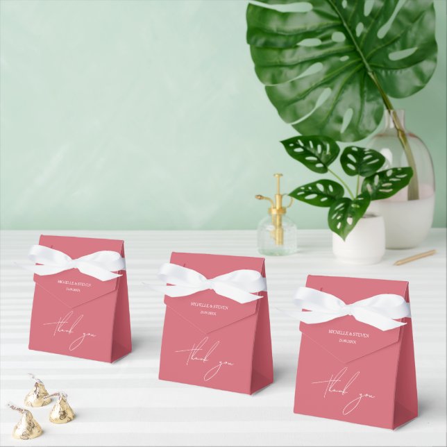 Artistic Romantic Pink Calligraphy Favor Boxes (Multiple)