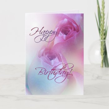 Artistic Rose Birthday Congratulations Card by sunnysites at Zazzle
