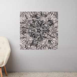 Artistic Rose Gold Line Art Mandala Drawing Wall Decal