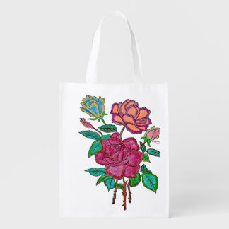 Artistic Rose Reusable Grocery Bag