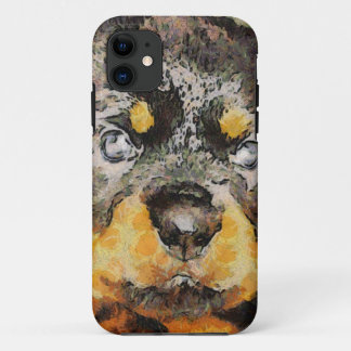 Artistic Rottweiler Puppy Portrait iPhone 11 Case