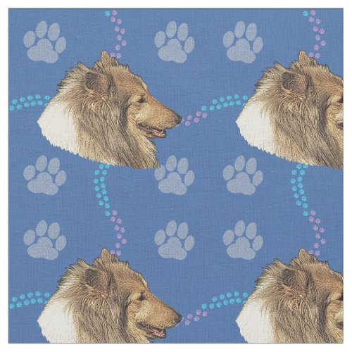 Artistic Rough Collie Head Sable Fabric