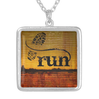 Artistic Runner w/shoe Silver Plated Necklace
