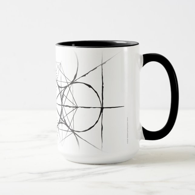 Artistic Sacred Geometry Metatron's Cube drinkware Mug (Right)