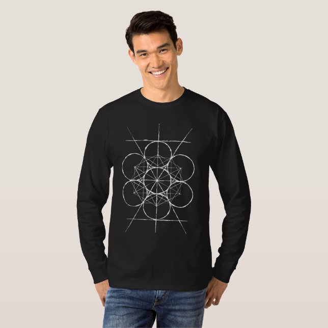 Artistic Sacred Geometry Metatron's Cube shirt (Front Full)