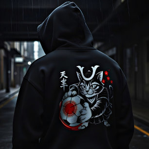 Artistic Samurai Cat Japan Soccer for Football fan Hoodie