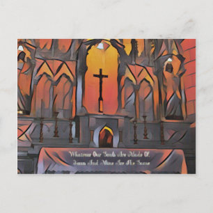 Artistic Sanctuary Cross Inspirational Quote Postcard