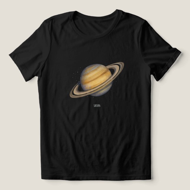 Artistic Saturn with Vibrant Rings Tri-Blend Shirt (Design Front)