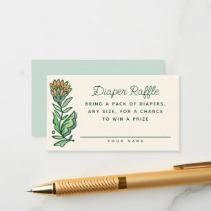 Artistic Scandinavian Baby Shower Diaper Raffle Enclosure Card