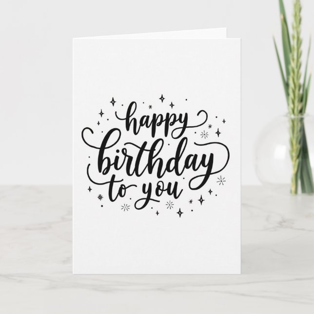 Artistic Script Birthday Card (Front)
