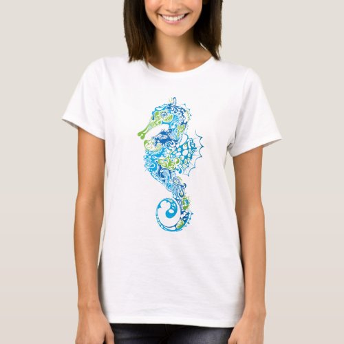 Artistic Seahorse T_shirt 