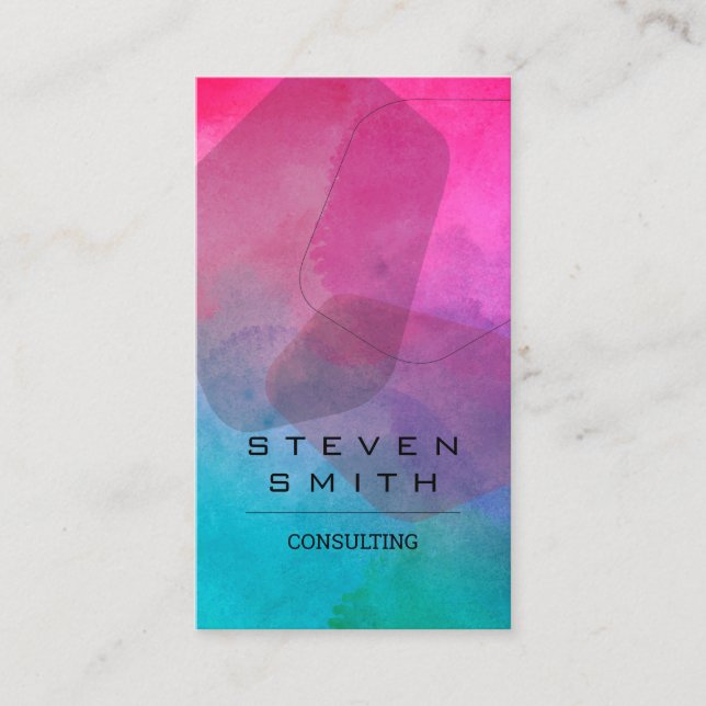 Artistic Shapes & Watercolor | Consulting Appointment Card (Front)