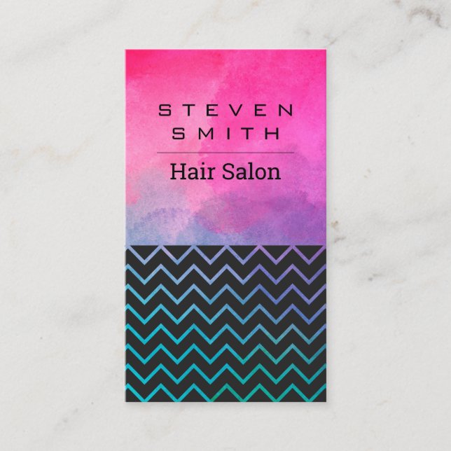 Artistic Shapes & Watercolor | Zig Zap Pattern Appointment Card (Front)