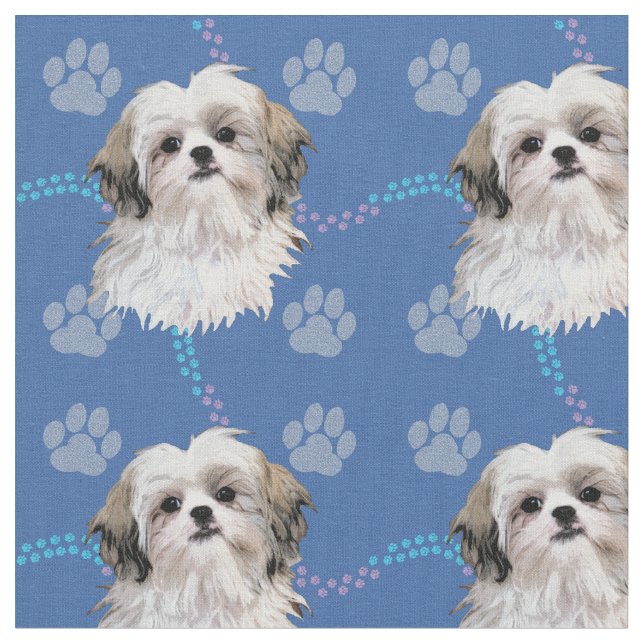 Artistic Shih Tzu 4 Fabric (Close Up)
