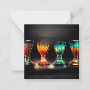 Artistic shot glasses note card