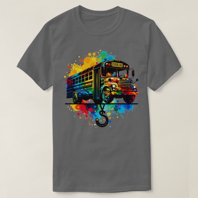 Artistic Silhouette Of A School Bus 1 T-Shirt (Design Front)