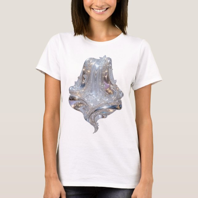 Artistic Silver ABSTRACT ART Statement Tee (Front)