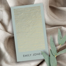 ARTISTIC SILVER AQUA SKETCH STRIPED LINE PATTERN BUSINESS CARD
