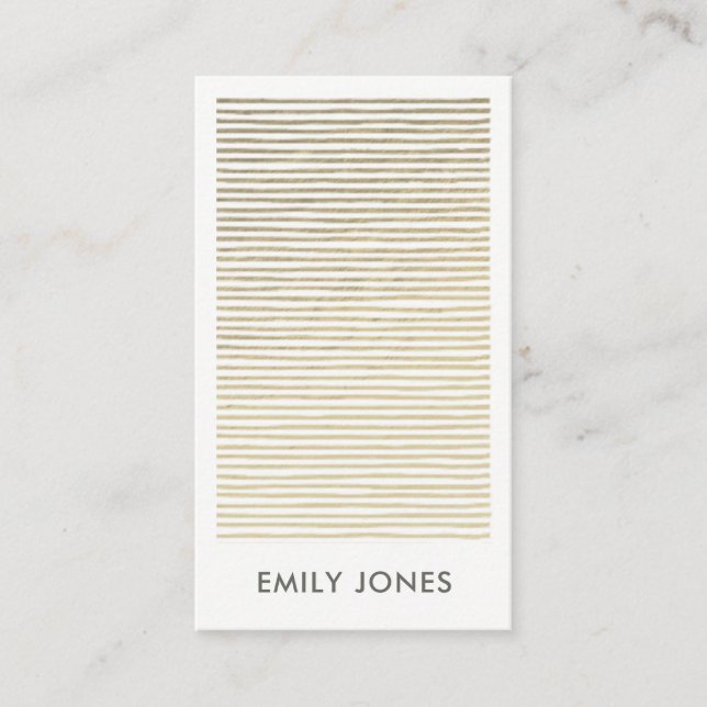 ARTISTIC SILVER FAUX SKETCH STRIPED LINE PATTERN BUSINESS CARD (Front)