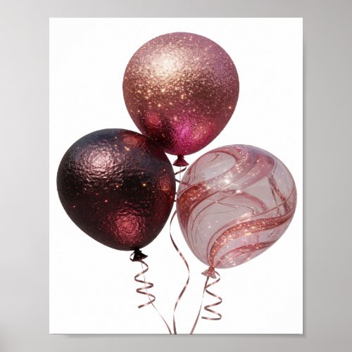 Artistic Silver GLITTERY BALLOONS Poster