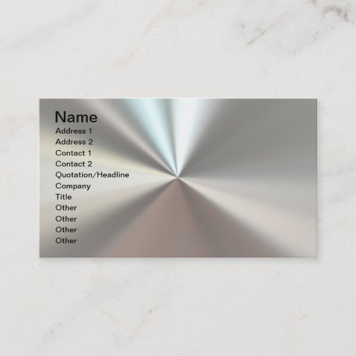 Customizable Artistic silver metal business cards