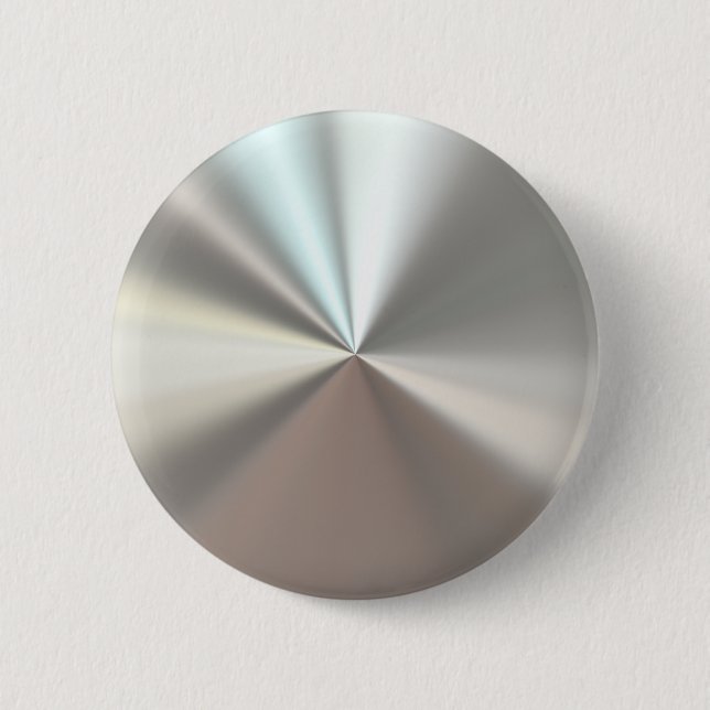 Artistic silver metal pinback button (Front)