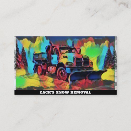   Artistic  Snow Removal Snow Plow Truck AP74 Business Card