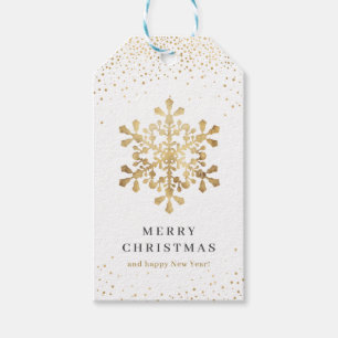 Artistic snowflake faux gold Christmas Gift Tags