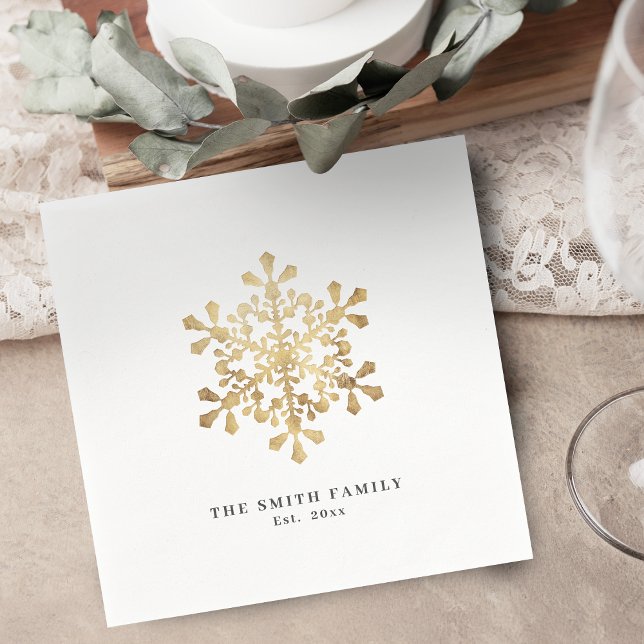 Artistic snowflake faux gold Christmas Napkins (Artistic snowflake faux gold Christmas Napkins)