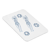 Artistic Snychro Swimmers Blue Illustration