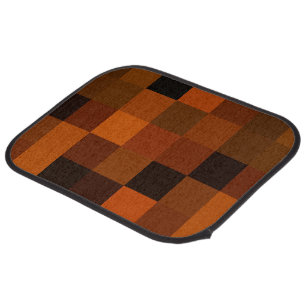 Artistic Soft Warm Colorful Retro Plaid Brown Car Floor Mat