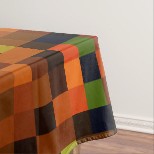 Artistic Soft Warm Colorful Retro Plaid Pattern Tablecloth