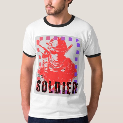 Artistic Solder Line Design T_Shirt Modern Solde T_Shirt