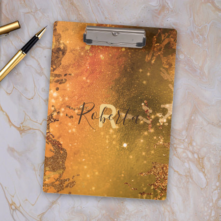 Artistic Sparkly Copper Bronze Modern Glam Chic