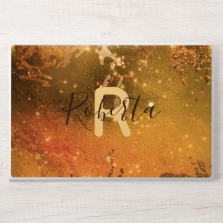 Artistic Sparkly Copper Bronze Modern Glam Chic  HP Laptop Skin