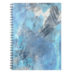 Artistic Spiral Notebook Blue Abstact Painting
