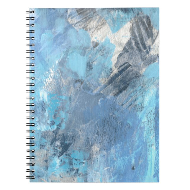 Artistic Spiral Notebook Blue Abstact Painting (Front)