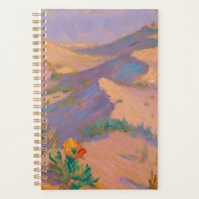 Artistic spiral notebook with desert drawings  (Front)