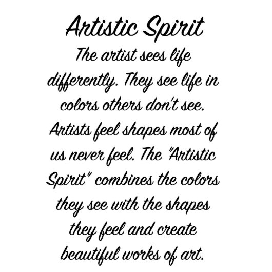 Artistic Spirit Telephone Address Book (Inside Cover)