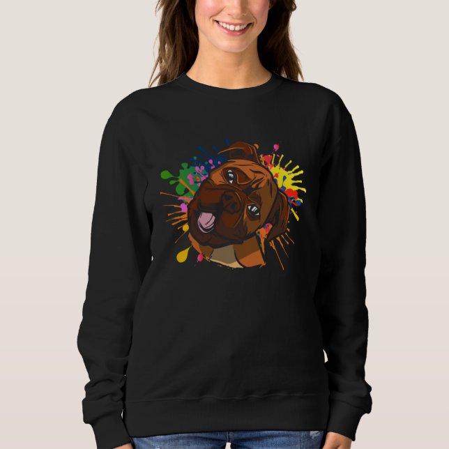 Artistic Splash Boxer Dog Breed Canine Whisperer Sweatshirt (Front)