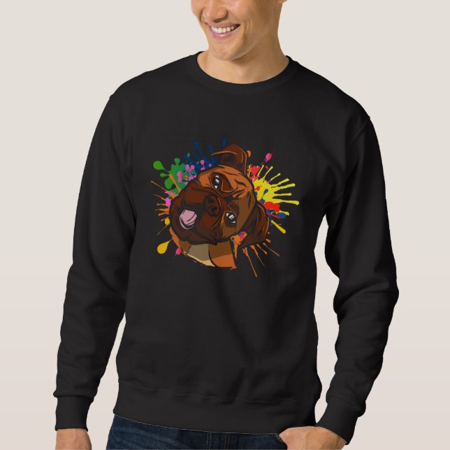 Artistic Splash Boxer Dog Breed Canine Whisperer Sweatshirt (Front)
