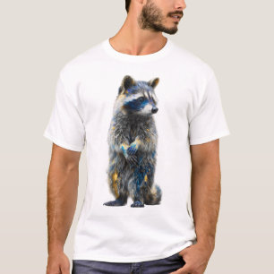 Artistic Splatter Paint Raccoon Men T-Shirt