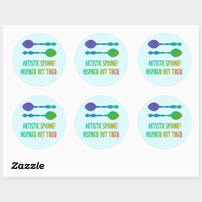 Artistic Spoonie! Inspired, But Tired. Stickers (Sheet)