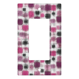 Artistic Squares in Blush & Plum Light Switch Cover
