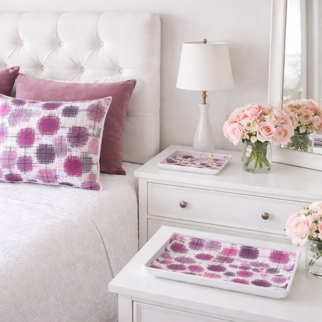 Artistic Squares in Blush & Plum Trinket Tray (Creator Uploaded)