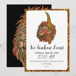 Artistic Sri Lankan Lion Invitation