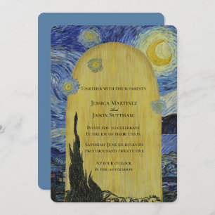 Artistic Starry Night Wedding Invitation