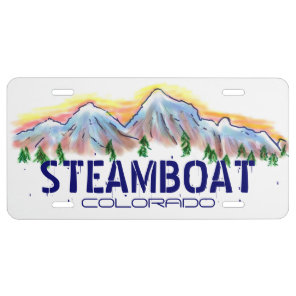 Artistic Steamboat Colorado license plate cover